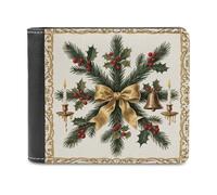 FodPand Red Grey Santa Gnome Wallet for Men Women, PU Leather Slim Card Holder with 8 Card Slots, Minimalist Bifold Wallet Front Pocket Wallets Stylish Purse for Travel Gift