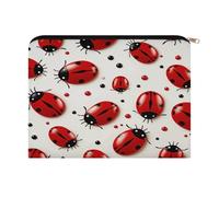 FodPand Red Ladybug Travel Makeup Bag, Aesthetic Portable Cosmetic Bags with Zipper, Makeup Pouch, Cute Travel Toiletry Bag Skincare Bags for Women