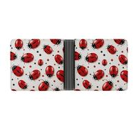 FodPand Red Ladybug Wallet Slim Minimalist Men Wallet Durable Portable Bifold Purse PU Passcase