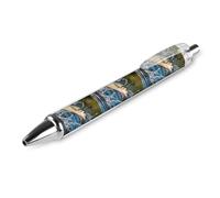 FodPand Retractable Ballpoint Pens with Pocket Clip Black Gel Pen 0.5mm Fine Point Quick-Dry Liquid Ink Big Mouth Bass Rollerball Pens Smooth Writing Office Supplies for Journaling Note Taking