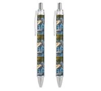 FodPand Retractable Ballpoint Pens with Pocket Clip Black Gel Pen 0.5mm Fine Point Quick-Dry Liquid Ink Big Mouth Bass Rollerball Pens Smooth Writing Office Supplies for Journaling Note Taking
