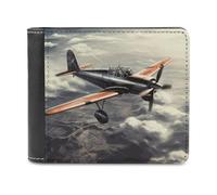 FodPand Retro Airplane Leather Wallets for Men Women Credit Card Holder Slim Billfold Wallet with 6 Card Slots