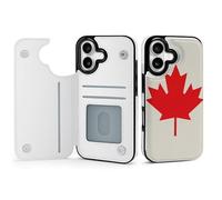 FodPand Retro Canada Flag Pattern Case for iPhone 17 Phone Cover Flip Phone Protective Cover Cute TPU Anti-Scratch Shockproof Minimalist Aesthetic Case for Women & Men White
