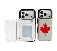 FodPand Retro Canada Flag Pattern Case for iPhone 17 Phone Cover Flip Phone Protective Cover Cute TPU Anti-Scratch Shockproof Minimalist Aesthetic Case for Women & Men White