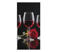 FodPand Rose and Wine Beach Towel 30x60 Inch, Microfiber Sand-Free Quick Dry Towel Extra Large, Lightweight Bath Towels for Beach, Pool, Yoga, Picnic & Travel, Super Absorbent