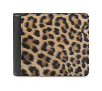 FODPAND Rough Leopard Print Leather Wallet Extra Capacity Bifold Wallet Slim Minimalist Front Pocket Wallets Credit Card Holder