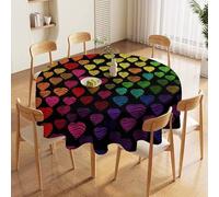 FodPand Round Tablecloth 60 in Decorative Washable Table Cover Stain Wrinkle Free Farmhouse Gay Pride Rainbow Table Cloth for Dining Kitchen BBQ Picnic Birthday Wedding Banquet Party Indoor Outdoor