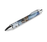 FodPand Saber-tooth Tiger at Cave Ballpoint Pens Fine Point Smooth Writing Pen Retractable Ball Point Pens 0.5mm Black Ink Pen Office Supplies Gifts for Men Women 1 PCS