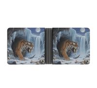 FodPand Saber-tooth Tiger at Cave Wallet for Men Leather Bifold Wallet Front Pocket Wallets Card Holder Wallets Money Clip