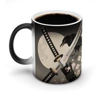 FodPand Samurai Sword Draw Color Changing Mugs Funny Heat Sensitive Ceramic Coffee Mugs Temperature Changing Mug Novelty Magic Cup Gift for Coffee Lover 11 Oz
