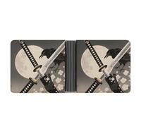 FodPand Samurai Sword Draw Wallet for Men Leather Bifold Wallet Front Pocket Wallets Card Holder Wallets Money Clip