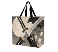 FodPand Samurai Sword DrawTote Bag for Women Foldable Beach Bag Reusable Grocery Bags Crossbody Shoulder Bags