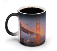 FodPand San Francisco Golden Gate Fog Color Changing Mugs Funny Heat Sensitive Ceramic Coffee Mugs Temperature Changing Mug Novelty Magic Cup Gift for Coffee Lover 11 Oz