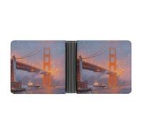 FodPand San Francisco Golden Gate Fog Wallet for Men Leather Bifold Wallet Front Pocket Wallets Card Holder Wallets Money Clip