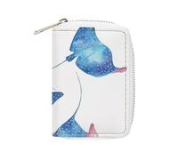 FodPand Sea Animals Stingrays Credit Card Holder Compact Leather Card Wallet Zipper Portable Id Purse 20 Cards Slots