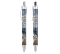 FodPand Sea Lighthouse Ballpoint Pens Fine Point Smooth Writing Pen Retractable Ball Point Pens 0.5mm Black Ink Pen Office Supplies Gifts for Men Women 2 PCS