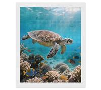 FodPand Sea Turtle Diamond Painting Kits for Adults Beginners 5D Square Drill Diamond Art Kits with DIY Tools Gem Art Crafts for Home Wall Decor Living Room Bedroom Office Decoration 16x20