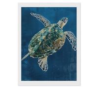 FodPand Sea Turtle Swimming Diamond Painting Kits for Adults Beginners 5D Square Drill Diamond Art Kits with DIY Tools Gem Art Crafts for Home Wall Decor Living Room Bedroom Office Decoration 12x16