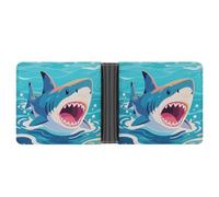 FodPand Shark Wallet for Men Leather Bifold Wallet Front Pocket Wallets Card Holder Wallets Money Clip