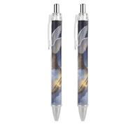 FodPand Six Winged Angel Cat Ballpoint Pens Fine Point Smooth Writing Pen Retractable Ball Point Pens 0.5mm Black Ink Pen Office Supplies Gifts for Men Women 2 PCS