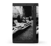 FodPand Skate Boards Wallet,Portable Three Folds Wallet Sturdy With Hanging Buckle Zipper Wallets for Man Woman