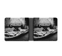 FodPand Skate Boards Wallet Slim Minimalist Men Wallet Durable Portable Bifold Purse PU Passcase