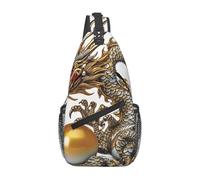 FodPand Sling Bag For Women Men Crossbody Shoulder Bag Sling Backpack Chinese Dragon With Pearl Chest Bag Travel Hiking Casual Sport Daypack