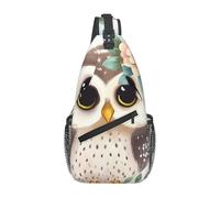FodPand Sling Bag For Women Men Crossbody Shoulder Bag Sling Backpack Cute Owl With Flowers Chest Bag Travel Hiking Casual Sport Daypack
