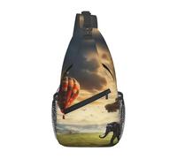 FodPand Sling Bag For Women Men Crossbody Shoulder Bag Sling Backpack Elephant And Balloon On The Grassland Chest Bag Travel Hiking Casual Sport Daypack