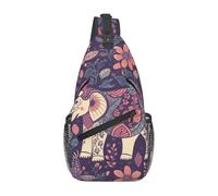 FodPand Sling Bag For Women Men Crossbody Shoulder Bag Sling Backpack Flower-Elephant Chest Bag Travel Hiking Casual Sport Daypack