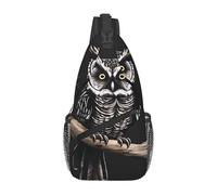 FodPand Sling Bag For Women Men Crossbody Shoulder Bag Sling Backpack Late Night Owl Chest Bag Travel Hiking Casual Sport Daypack