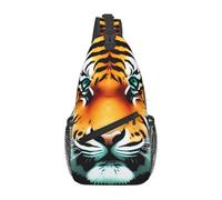 FodPand Sling Bag For Women Men Crossbody Shoulder Bag Sling Backpack Little Fat Tiger Head Chest Bag Travel Hiking Casual Sport Daypack