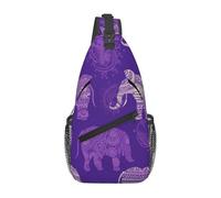 FodPand Sling Bag For Women Men Crossbody Shoulder Bag Sling Backpack Purple Elephant Chest Bag Travel Hiking Casual Sport Daypack