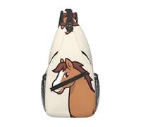 FodPand Sling Bag For Women Men Crossbody Shoulder Bag Sling Backpack Simple Horse Cartoon Chest Bag Travel Hiking Casual Sport Daypack