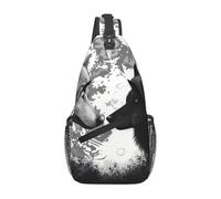 FodPand Sling Bag For Women Men Crossbody Shoulder Bag Sling Backpack Wolves Love Under The Moon Wild Animal Chest Bag Travel Hiking Casual Sport Daypack