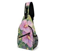FodPand Sling Bag Lightweight Crossbody Chest Pack Hibiscus Flowers Travel Shoulder Bag with Adjustable Strap