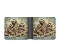 FodPand Sloth Family Wallet Slim Minimalist Men Wallet Durable Portable Bifold Purse PU Passcase