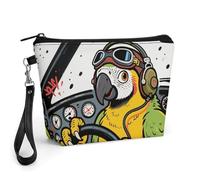 FodPand Small Makeup Bag with Handle - PU Leather Funny Pets Cosmetic Bag for Purse Travel Makeup Organizer Toiletry Pouch Portable Zipper Make Up Pouch for Women 8.9x2.6x5.7 in