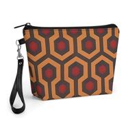 FodPand Small Makeup Bag with Handle - PU Leather Shining Overlook Cosmetic Bag for Purse Travel Makeup Organizer Toiletry Pouch Portable Zipper Make Up Pouch for Women 8.9x2.6x5.7 in