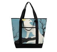 FodPand Snow Fox Insulated Cooler Bag Reusable Grocery Tote Bags Transport Large Lunch Purser for Work Picnic Hiking