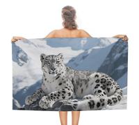 FodPand Snow Leopard Beach Towel Quick Dry Bath Towels Lightweight Sand Free Pool Bath Shower Towels 31X51 Oversized Beach Blanket for Swimming Travel Favors Birthday Vacation Gift