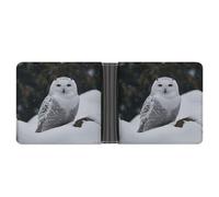 FodPand Snow Owl Wallet Slim Minimalist Men Wallet Durable Portable Bifold Purse PU Passcase
