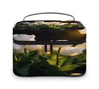FodPand Snow Under The Lamp Makeup Bag with Makeup Brush Compartment Cosmetic Bag with Handle And Zipper Portable Organizer Bag for Daily, Camping, Traveling, Hotel