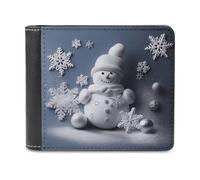 FODPAND Snowman Stars And Snowflakes Leather Wallet Extra Capacity Bifold Wallet Slim Minimalist Front Pocket Wallets Credit Card Holder