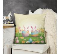 FodPand Soft Plush Happy Easter Day Couch Pillow Covers 22x22 Decorative Square Body Pillow Case with Hidden Zipper Skin-Friendly & Anti-Pilling Cushion Cover for Living Room Bedroom Sofa Patio