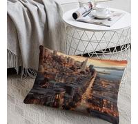FodPand Soft Plush San Francisco Pillow Protector with Zipper Breathable Body Pillowcases 8x12 Decorative Throw Pillow Covers Cushion Case Farmhouse Home Decor for Sofa Couch Bed Chair