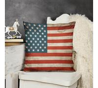 FodPand Soft Plush USA Flag Couch Pillow Covers 24x24 Decorative Square Body Pillow Case with Hidden Zipper Skin-Friendly & Anti-Pilling Cushion Cover for Living Room Bedroom Sofa Patio
