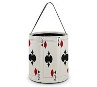 FodPand Spades K Poker Halloween Trick Or Treat Bucket, Reusable Goodie Candy Basket, Snack Bag Large Gift Tote Bags with Handles for Gifts Wrapping Party Favors Supplies