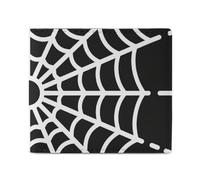 FodPand Spider Web Bifold Wallet for Men Women, 4.3"x3.7" Compact Leather Wallet with ID Window & Coin Pocket, Slim Minimalist Card Holder for Daily Carry & Travel