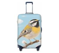 FodPand Spring Birds Blooming Flowers Travel Luggage Cover Elastic Suitcase Cover Protector Anti-Scratch Luggage Protector Universal Washable Travel Sleeve Baggage Case Fits 18-32 Inch Suitcase, Black